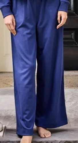 LAKE Wide Leg Lounge Pant in English Navy L Blue Size L