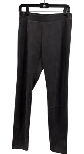 WHBM Faux Charcoal Suede Stretchy Pants Size 4 Polyester Spandex Gray - Image 1