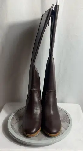 Giani Bernini Odettee Brown Tall Leather Block Heel Boots Size 8M