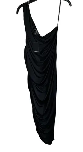 Eloquii Women's Plus Size Ruched One Shoulder Little Black Dress Size 18