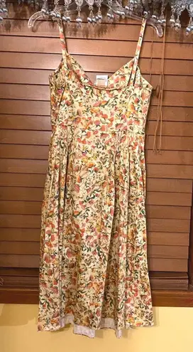 John Galliano NWT $850 Vintage Yellow Floral Tasseled Dress 38