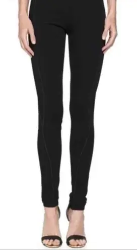 Helmut Lang Black Reflex Bodycon Leggings Contrast Topstitch Detail Trim Size Sm