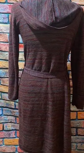 CENY Multicolored Cardigan with Hood & Tie Purple Size L