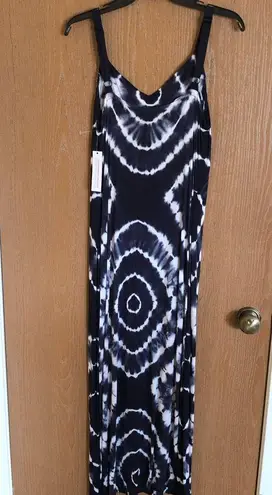 Long Blue/White Tie Dye Dress with Beaded Bodice 6