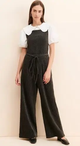 Missing You Already Corduroy Square Neck Jumpsuit Black Size L