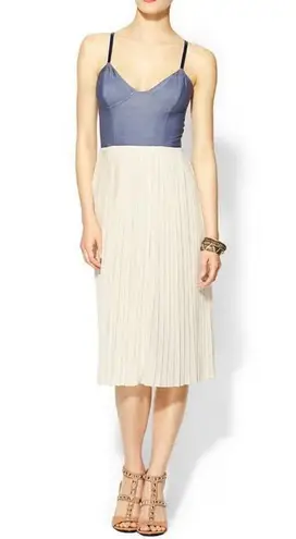 Pink Martini British Empire Dress Chambray/Cream