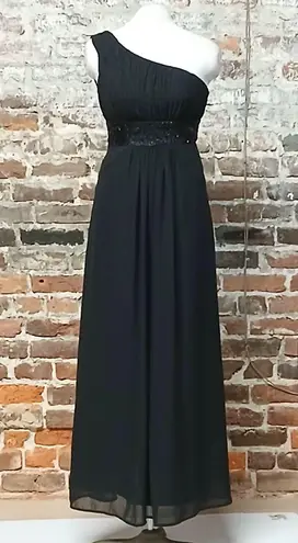 CooBee Formal Evening Gown Womens 4 Black Maxi Dress Sequin Wedding Party