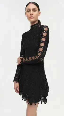 Simkhai Signature Joy Guipure Lace Mini Dress Black size 4