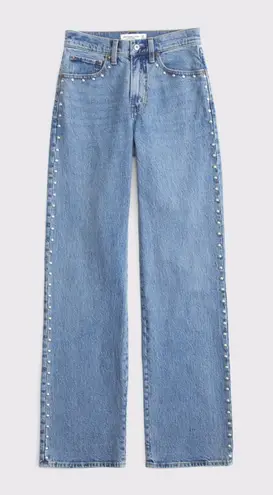 Abercrombie & Fitch NWT  High Rise 90s Relaxed 24 regular high waisted studded