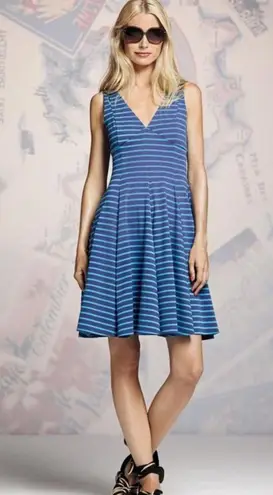 Peter Som for Design Nation Striped Fit Flare Sleeveless Blue Dress size 6