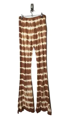 Raga NEW Seaside Bell Pants Comfy Tie Dye Bell Bottoms Tan Size Large