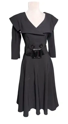 Bettie Page by Tatyana Little Black Dress Sz S Wiggle Pencil Skirt Pin