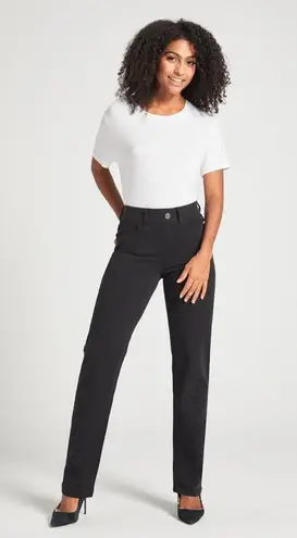 Betabrand Women’s Signature Mid-Rise Straight Leg Jeans in Black Size XXLP