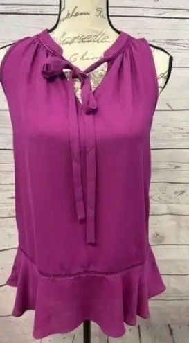 Mossimo Fuschia Blouse with Ties at Neck, XXL