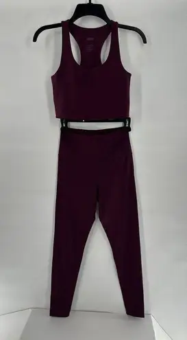 Girlfriend Collective Sz S Set Paloma Bra Compressive Legging High Rise Plum