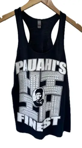 Hawaii's Finest Women's Pauahi Kamehameha IMUA Tribal Racerback Tank Top M Blue Size M