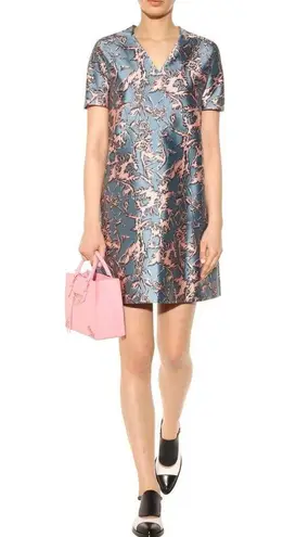 Balenciaga NWT. RUNWAY! $1745  printed Satin Dress FR 36 / US 4