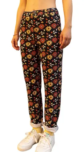 Lucy and Yak Organic Cotton Black Floral High Rise Jeans 28 Regular