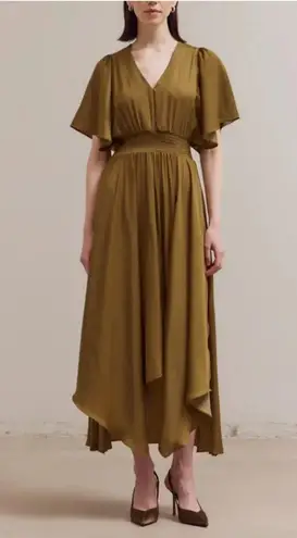 Grade & Gather NWOT Dark Gray Satin Dress Sz M