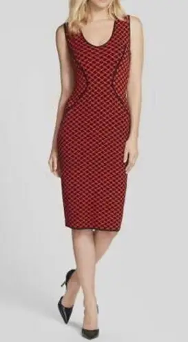 NYDJ Dress Knit Sweater Midi Red Black Size 12 MSRP $158.00