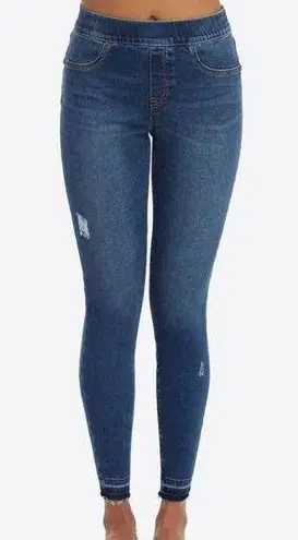 Spanx Distressed high waisted shapewear ankle skinny jeans size large