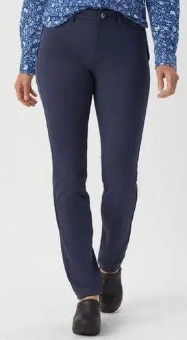 Duluth Trading Co Company Size 14 14R Ponte Pro Slim Leg Pants Navy Blue 72617