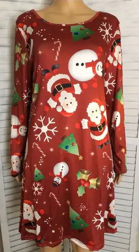 Red Santa Christmas Dress, XL