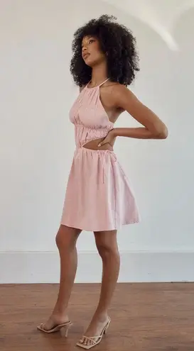 Sabo Caliana Pink Sleeveless Halter Cutout Cami Camisole Mini Tank Dress Size M Size M