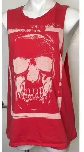 Silly Girl Red Skull Muscle Tank Top