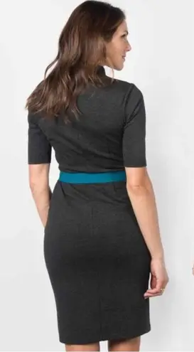 Betabrand Womens Dress Size XL Faux Wrap Spotlight Sheath Charcoal Gray Ponte