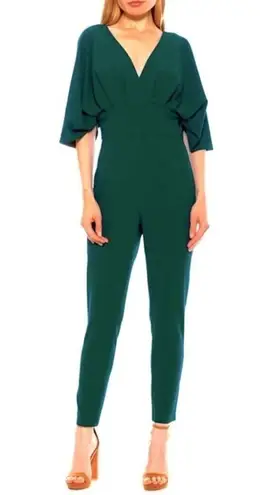 Alexia Admor Jumpsuit Womens Size Extra Small XS Green V-Neck Ankle Cropped - Image 2