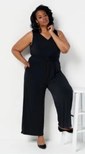 Jason Wu J Regular City Knit Sleeveless Black Jumpsuit Size 1X Like New