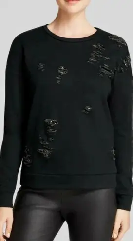 Generation Love Generation Love Tyrion Ripped Chainmail Sweatshirt Black Size XS