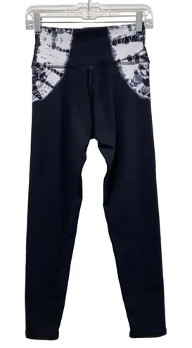 Electric & Rose Black Leggings Size S Tie Dye Athleisure Gorpcore Yoga Running