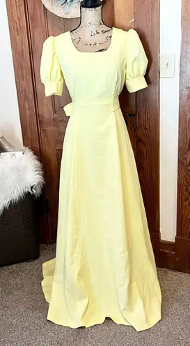 Vintage Handmade Yellow Babydoll Dress Size M