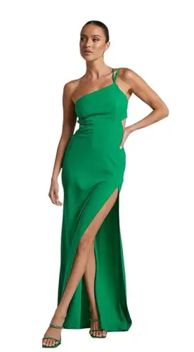 NWOT Showpo Medea Midi Dress One Shoulder Cut Out Green 2