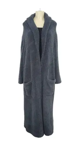 Barefoot Dreams  Cozy Chic Womens 2 Carbon Grey Long Robe Pockets *NO BELT