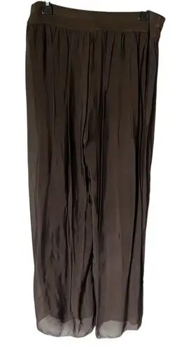 Belle France Brown Gaucho Pants Size M Silk Blend Flowy Boho Size M
