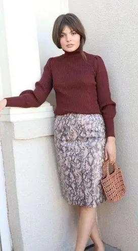 Moon River Pink snakeskin midi skirt