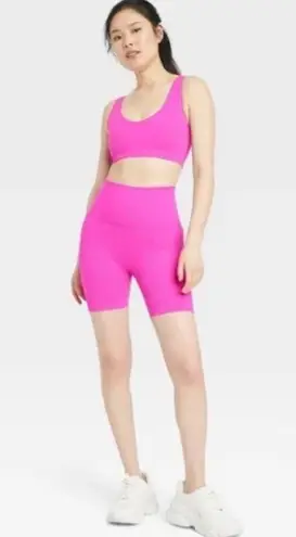 All In Motion  High Rise Sculpt Magenta Hot Pink Bike Shorts