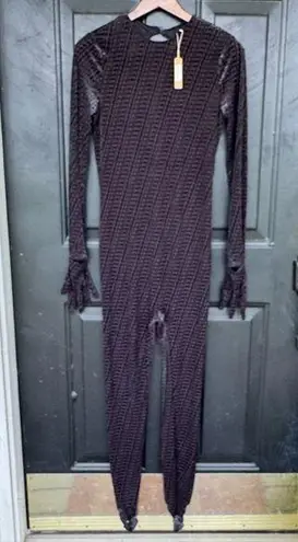 SKIMS Catsuit Logo Velvet Suit W/ Gloves and Stir Up