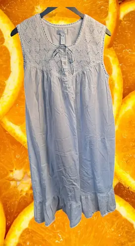 Erika Taylor Women's Beige Cotton Sleeveless Fit & Flare Nightgown Size L Size L