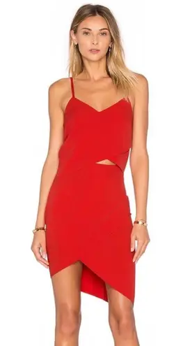 Elliatt x Revolve red cutout asymmetrical Valentines Day mini dress