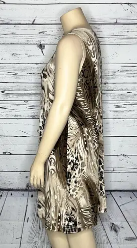 Effortless Style by Citiknits NWOT Size XL Neutral Color Animal Print Tank Dress