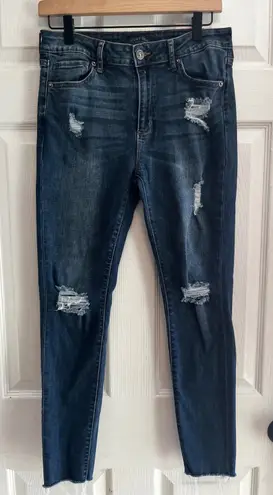 Just USA Dark Wash Distressed Ripped Skinny Jeans Denim Size 29