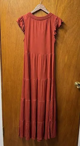 NEW FatFace Tie Neck Suki Jersey Short Sleeve Maxi Dress Mid Orange 8 NWT READ