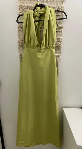 Revolve Satin Green Dress