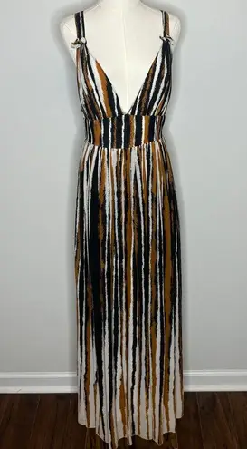 Torn By Ronny Kobo Ronny Kobo Multicolored Salee V-neck Flowy Maxi Dress Womens Size Medium