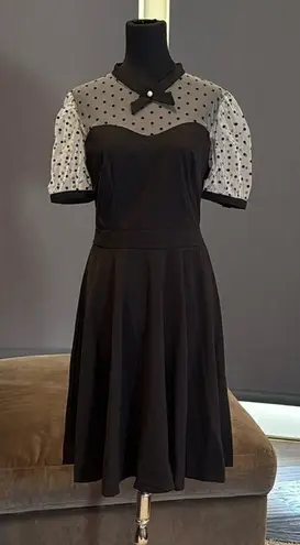 Women’s Black with Polka Dot Dress 1950’s Retro Style Size M NEW Size M