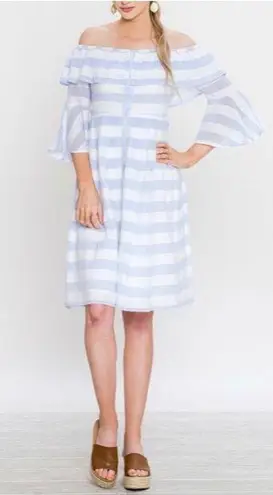 Jealous Tomato OFF-SHOULDER STRIPED DRESS